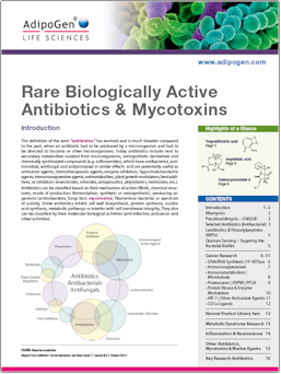 Adipogen Rare Biologically Active Antibiotics Mycotoxins Brochure
