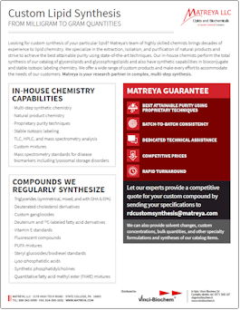 Matreya Custom Lipid Synthesis